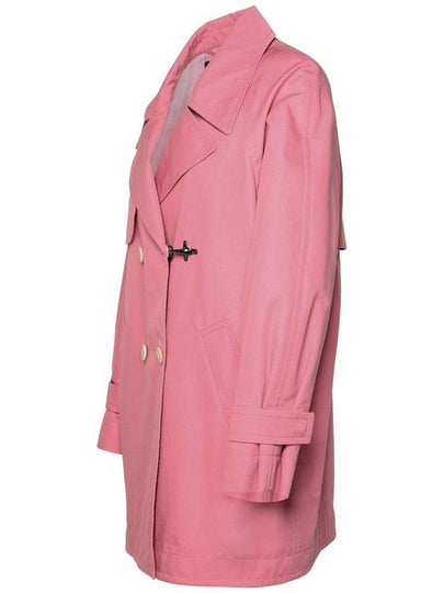 Fay Double-Breasted Pink Cotton Trench Coat - FAY - BALAAN 2