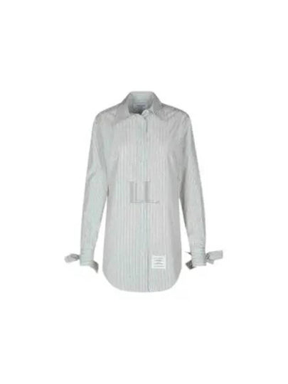 Long Stripe Shirt Grey - THOM BROWNE - BALAAN 2