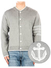 Anchor Jacquard 4-Bar Bomber Jacket Light Grey - THOM BROWNE - BALAAN 2