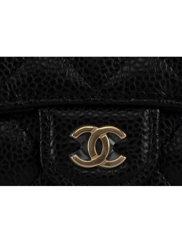 Classic Grained Calfskin Card Wallet Black - CHANEL - BALAAN 5