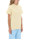 Slogan Print Cotton Short Sleeve T-Shirt Yellow - SPORTY & RICH - BALAAN 3