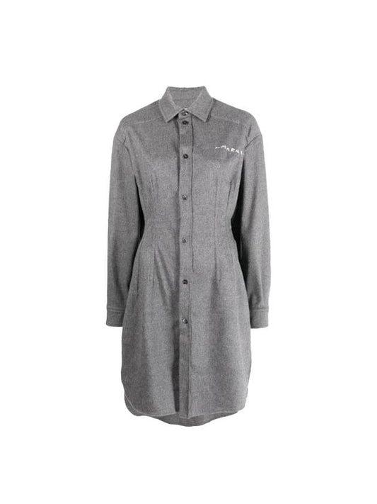 logo shirt midi dress gray - MARNI - BALAAN 1