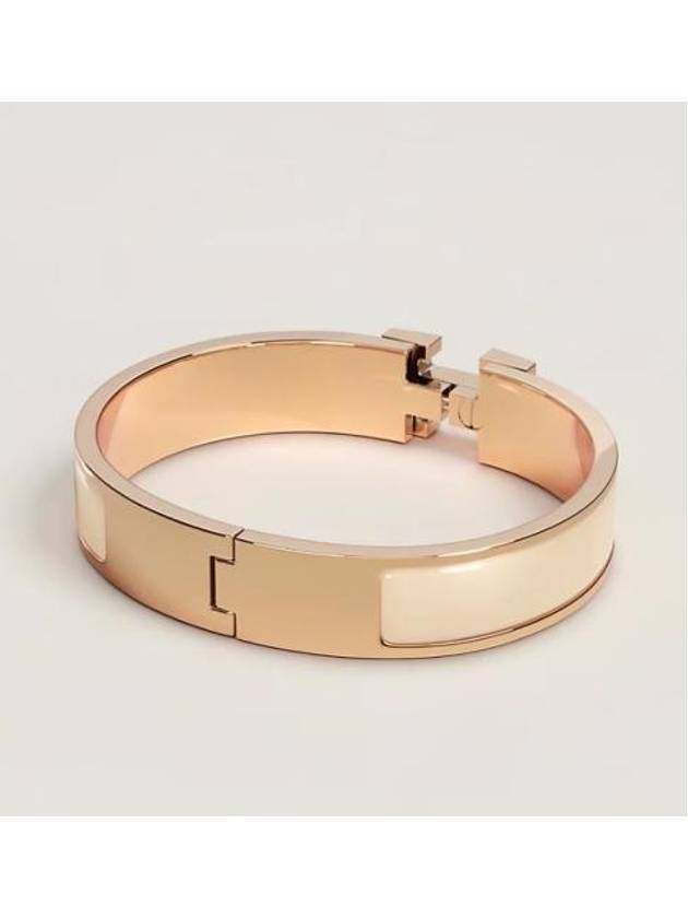 Click H Bracelet Rose Gold Cream - HERMES - BALAAN 3