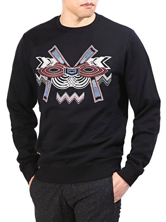 Embroidered Sweatshirt Black - LES HOMMES - BALAAN 1