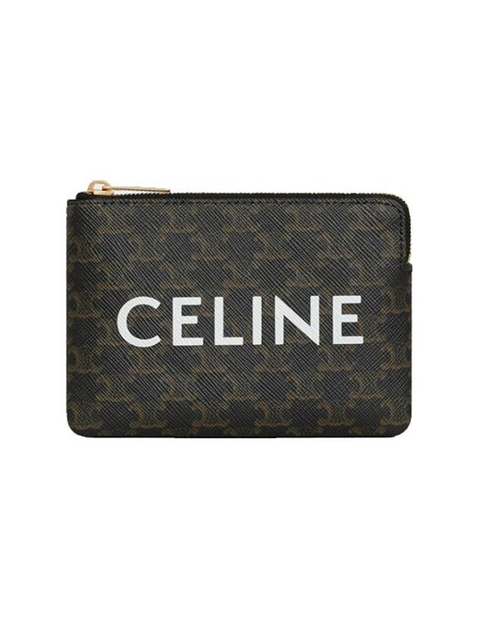 Triomphe Canvas Coin Card Wallet Black - CELINE - BALAAN 2