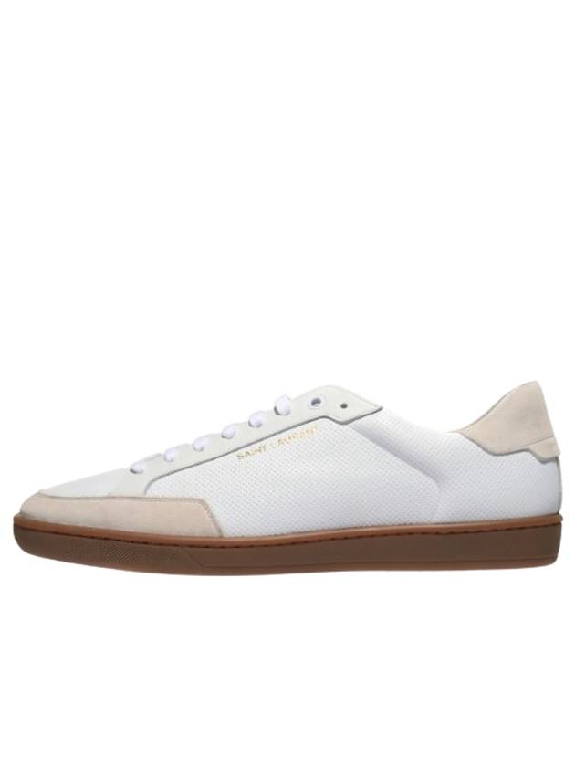 Court Classic Perforated Beige Tab Low Top Sneakers White - SAINT LAURENT - BALAAN 8