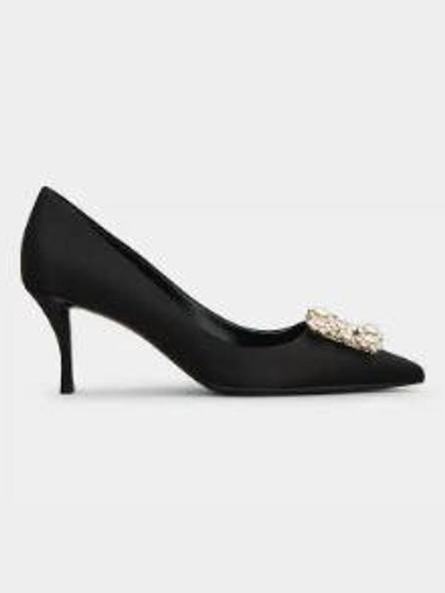 Efflorescence Crystal Buckle Satin Pumps Black - ROGER VIVIER - BALAAN 2