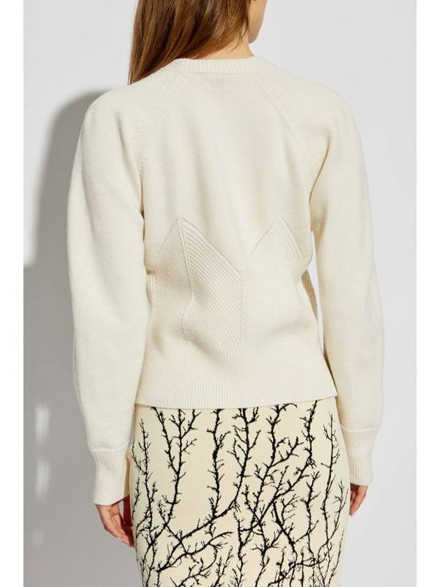 Chevron Pattern Crew Neck Knit Top Cream - ALEXANDER MCQUEEN - BALAAN 3