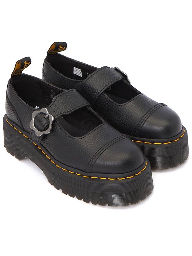 Addina Flower Buckle Leather Loafer Black - DR. MARTENS - BALAAN 4