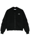 Kids Logo Bomber Jacket Black F4MSJUBO074 110 - MSGM - BALAAN 1