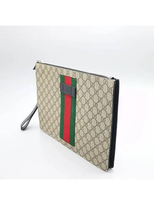 433665 GG Logo PVC Supreme Canvas Web Tricolor Stitch Clutch Wrist Strap - GUCCI - BALAAN 2