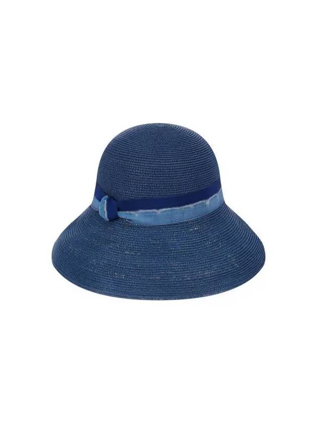 Women s Ribbon Straw Floppy Hat Blue - EMPORIO ARMANI - BALAAN 1