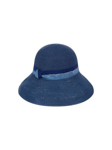 Women s Ribbon Straw Floppy Hat Blue - EMPORIO ARMANI - BALAAN 1