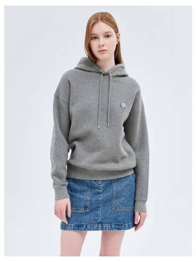 Women s Foxhead Patch Comfort Hooded Sweatshirt Hoody Medium Gray Melange Domestic Product GM0024072522881 - MAISON KITSUNE - BALAAN 1