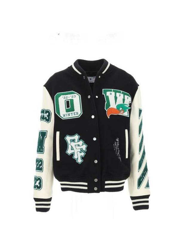 patch varsity bomber jacket black - OFF WHITE - BALAAN 1