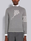 Men's Diagonal Cotton Kite Icon Jacquard Knit Sweatshirt Light Gray - THOM BROWNE - BALAAN.