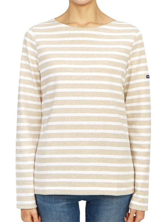 Women's Meridame II Striped Long Sleeve T-Shirt Naturelle Neige - SAINT JAMES - BALAAN 2