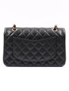 Classic Grained Calfskin Gold Hardware Small Flap Shoulder Bag Black - CHANEL - BALAAN 5