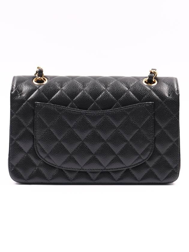 Classic Grained Calfskin Gold Hardware Small Flap Shoulder Bag Black - CHANEL - BALAAN 5