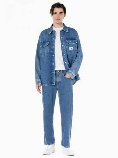 Jeans 90s Cropoed Denim Straight Jeans Light Blue - CALVIN KLEIN - BALAAN 1