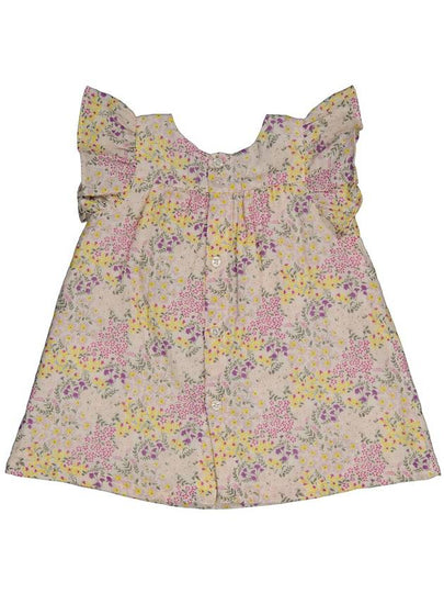 Bonton Girls Flower Prairie Ditsy Floral Flutter Sleeve Dress, Size 12M - BONTON - BALAAN 2