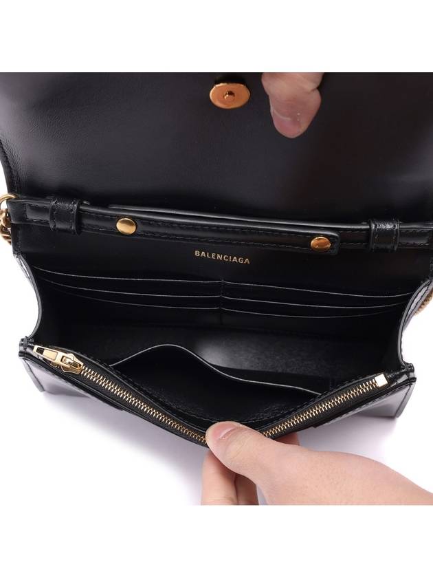 Hourglass Chain Mini Calfskin Cross Bag Black - BALENCIAGA - BALAAN 7