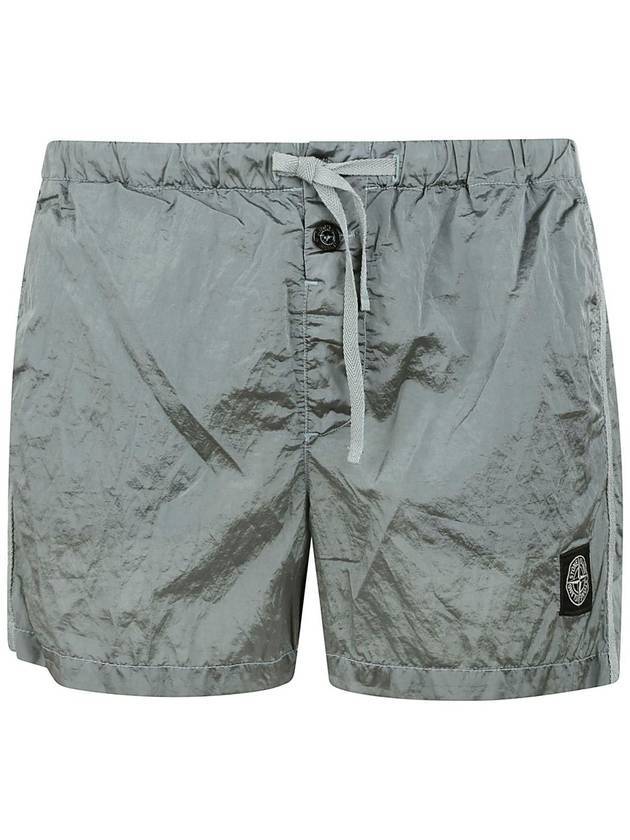 Waffen Patch Nylon Metal Swim Shorts Light Blue - STONE ISLAND - BALAAN.