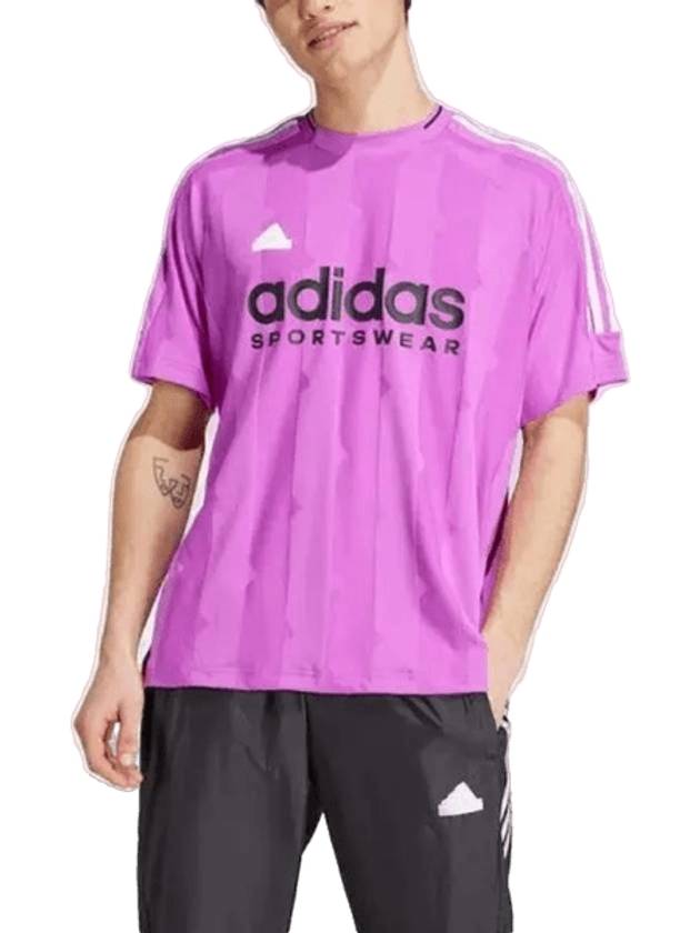 House of Tiro Jacquard Jersey Short Slevee T Shirt  Purple - ADIDAS - BALAAN 1