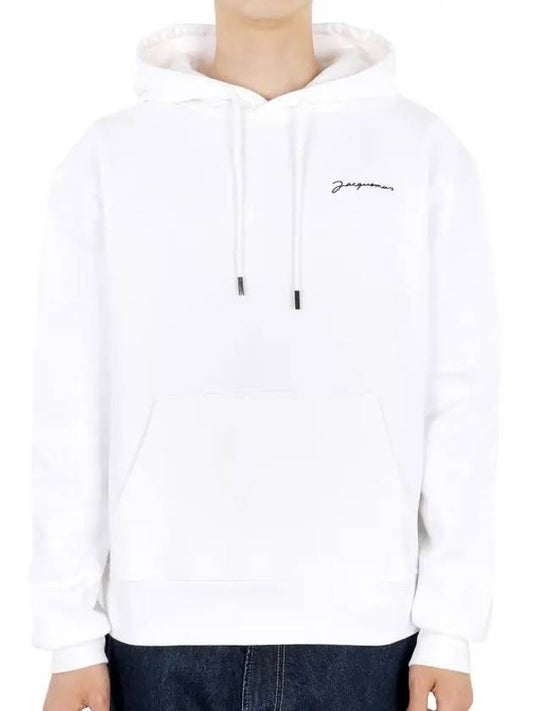 Le Brodet Embroidered Logo Cotton Hooded Top White - JACQUEMUS - BALAAN 2