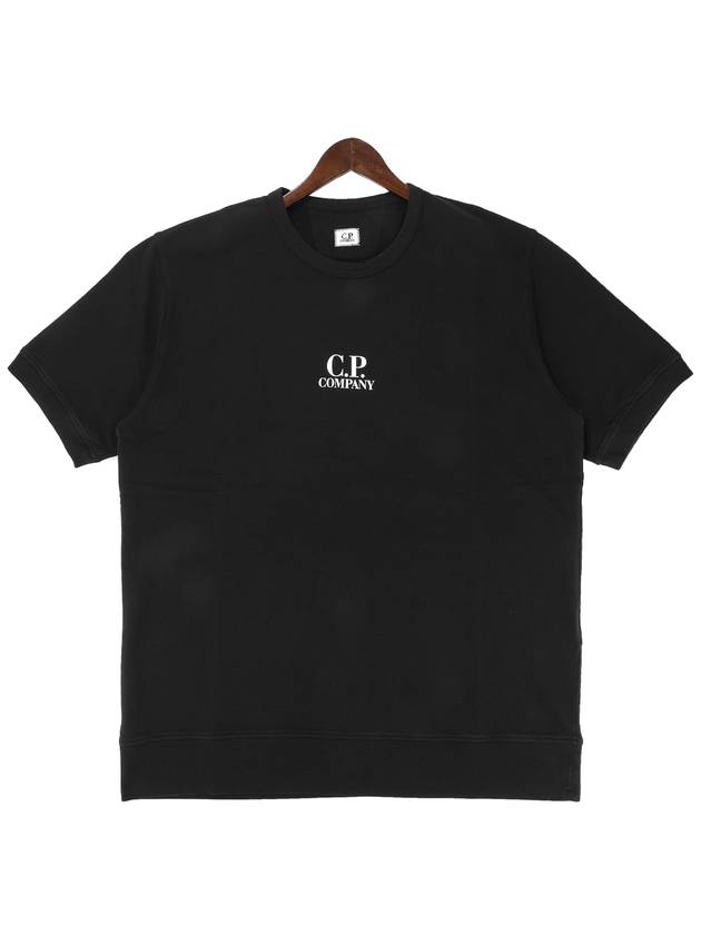 Men's Logo Print Crew Neck Cotton Short Sleeve T-Shirt Black - CP COMPANY - BALAAN 2