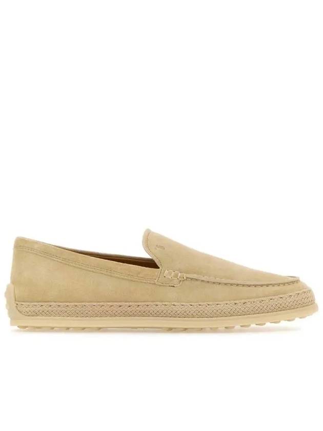 Logo Suede Loafers Beige - TOD'S - BALAAN 2