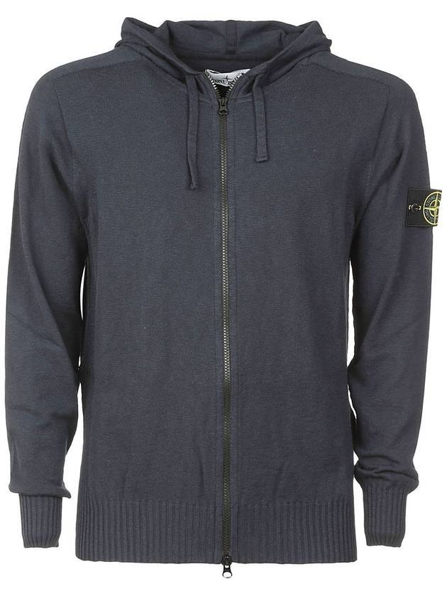 Wappen Patch Cotton Knit Zip Up Hoodie Navy - STONE ISLAND - BALAAN 1