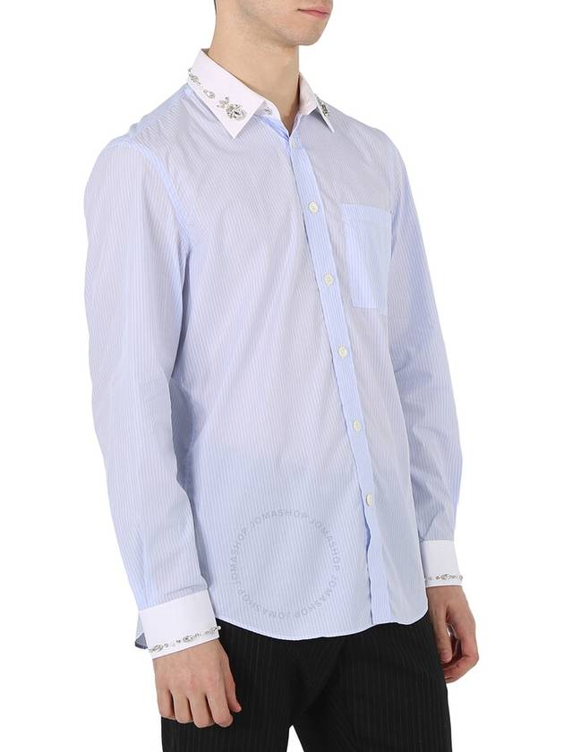 Men's Classic Striped Cotton Long Sleeve Shirt Palais Blue - BURBERRY - BALAAN 4