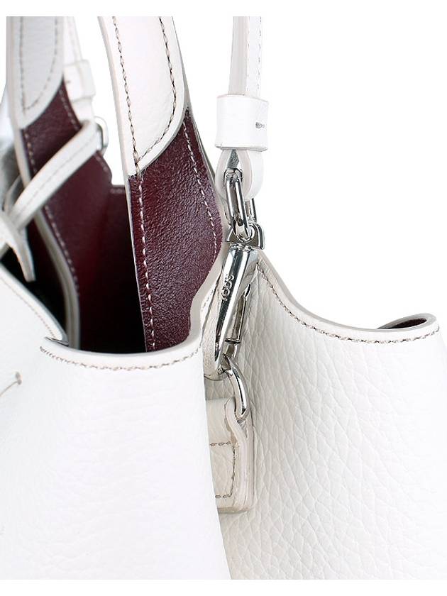 Logo Charm Leather Micro Tote Bag White - TOD'S - BALAAN 11