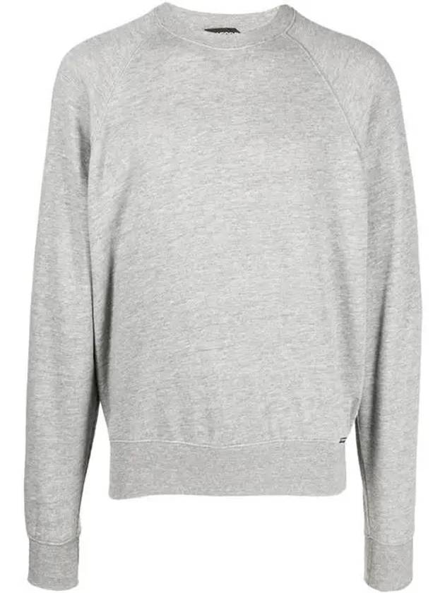 Brushed Back Cotton Blend Sweatshirt Melange - TOM FORD - BALAAN.