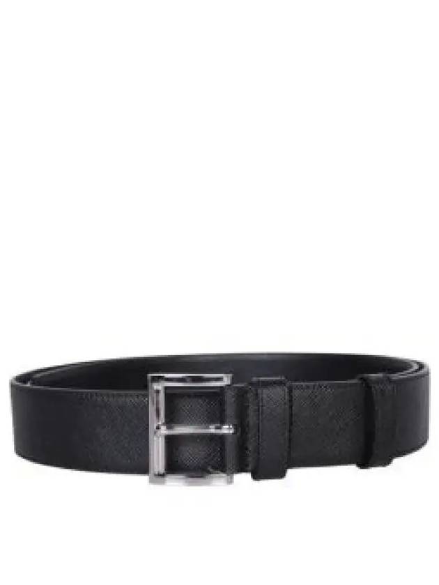 Saffiano Leather Belt Black - PRADA - BALAAN 2