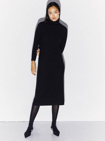 Crop Turtleneck Sweater V Neck Dress Set Black - KIMDOH - BALAAN 2