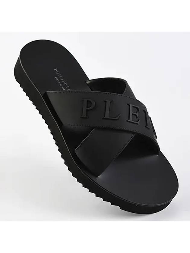 MSA0118 Logo Slippers Black - PHILIPP PLEIN - BALAAN 2