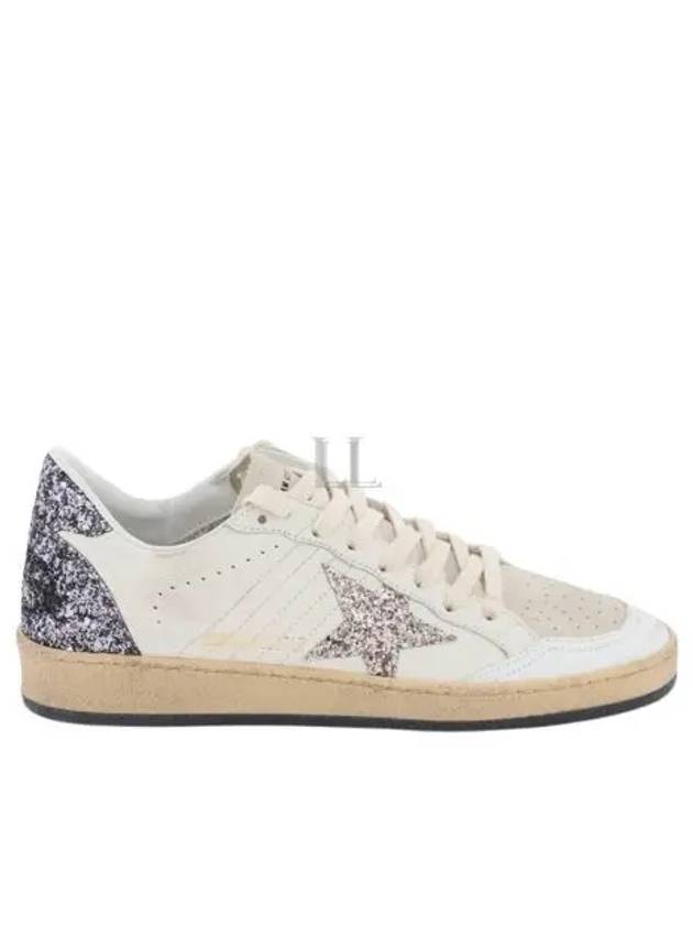 Ball Star Glitter Leather Low Top Sneakers White - GOLDEN GOOSE - BALAAN 2