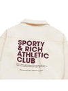 Logo Print Half Zip Up Cotton Sweatshirt Beige - SPORTY & RICH - BALAAN 5