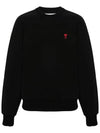 Small Heart Logo Sweatshirt Black - AMI - BALAAN 3