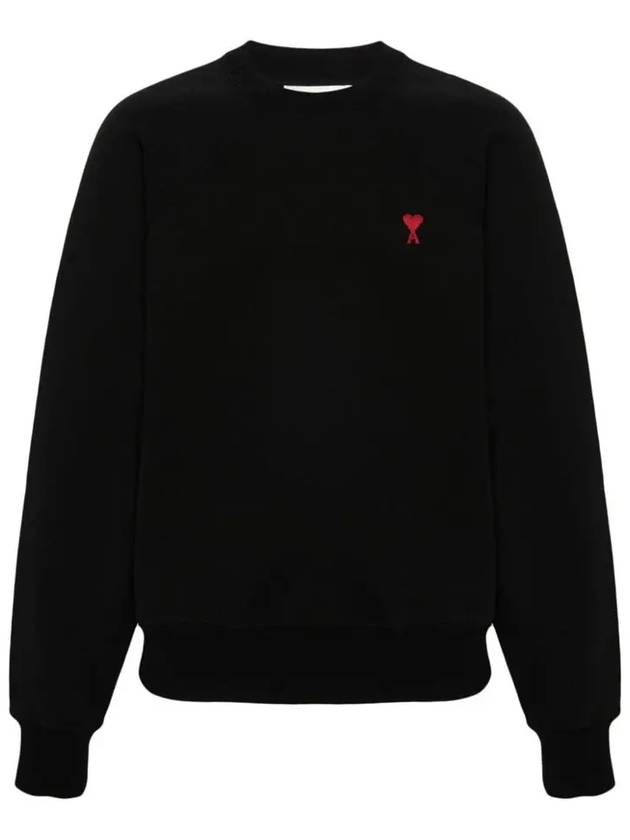 Small Heart Logo Sweatshirt Black - AMI - BALAAN 3