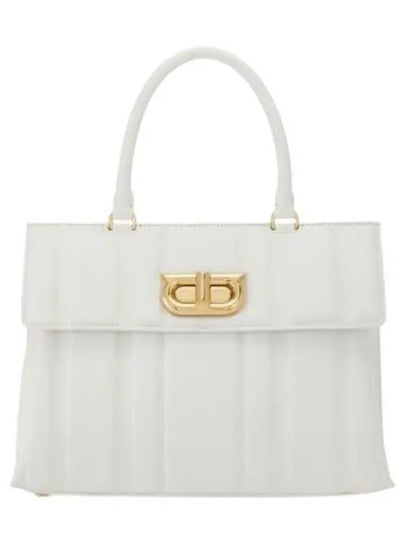 Gancini Hand Cross Bag White - SALVATORE FERRAGAMO - BALAAN 2