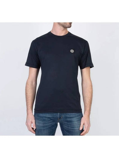 Logo Patch Short Sleeves T-Shirt Navy - STONE ISLAND - BALAAN 2