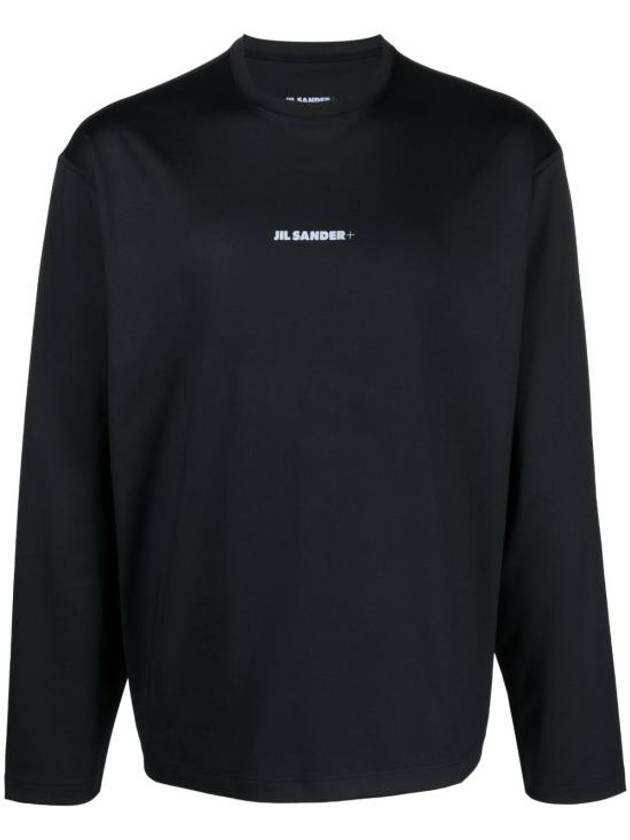 Logo Crew Neck Long Sleeve T-Shirt Black - JIL SANDER - BALAAN 2