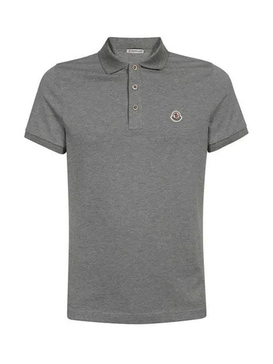 Men's Logo Polo Shirt Grey - MONCLER - BALAAN.