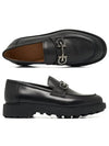 Gancini Ornament Leather Loafer Black - SALVATORE FERRAGAMO - BALAAN 4