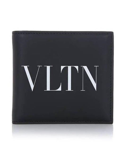 Men's VLTN Logo Half Wallet Black - VALENTINO - BALAAN 2