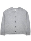 Men's Back Metal Square Texture V-neck Button Cardigan Gray W233KN12510G - WOOYOUNGMI - BALAAN 1