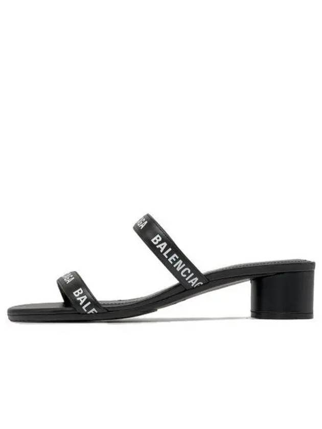 Logo Strap Round Sandal Heels Black - BALENCIAGA - BALAAN 2